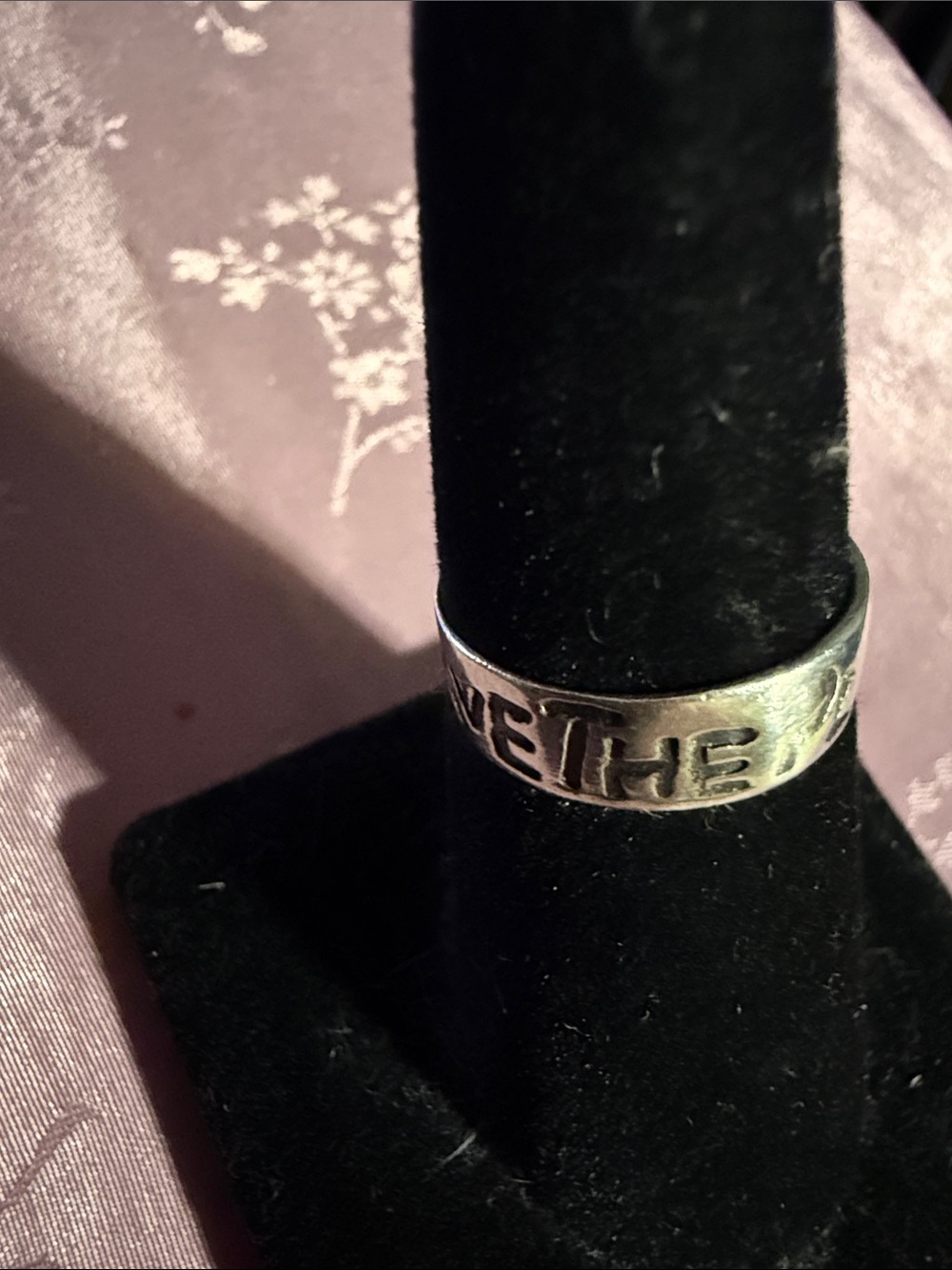 Stamped sterling Silver Text Band Ring - 'Save The PLANET' Visible - Picture 2 of 2